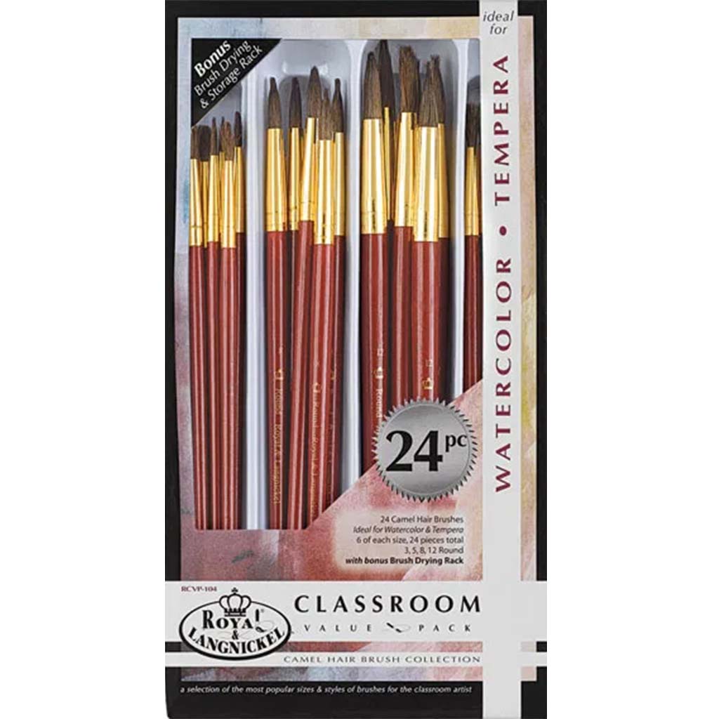 Royal and Langnickel Camel Hair Classroom Value Set 24pcs