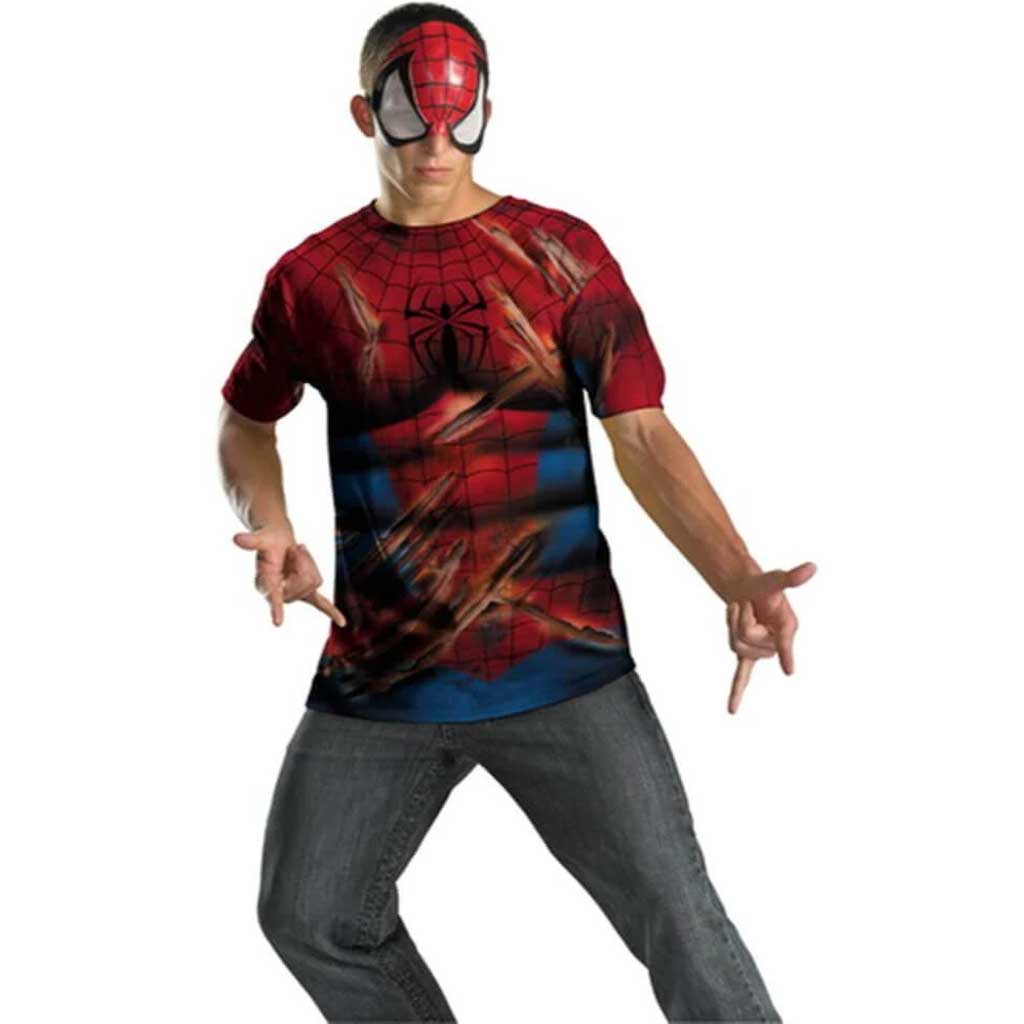 Spider Man T-Shirt &amp; Mask X-Large