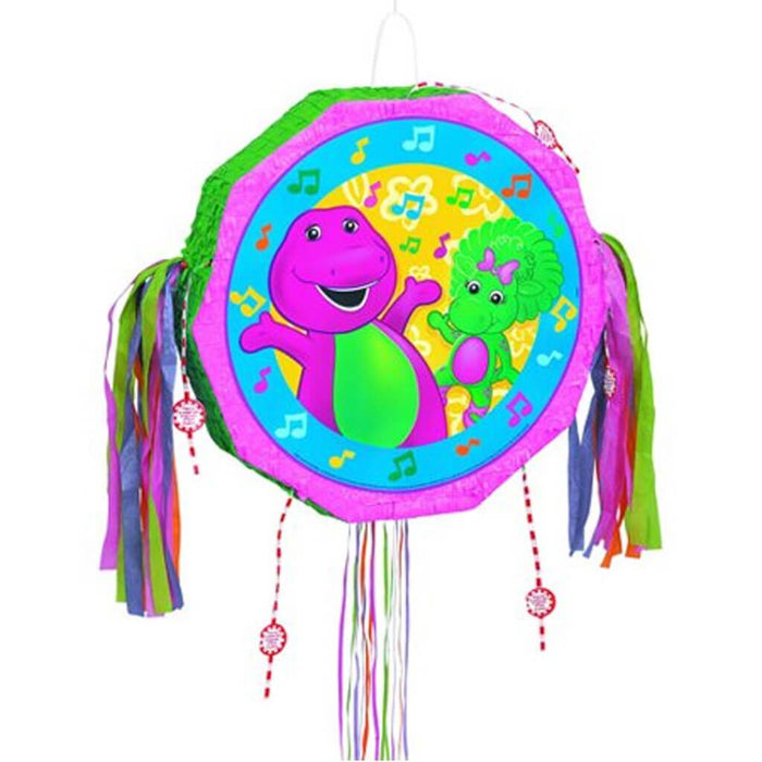 Barney Pull String Pinata 18in x 19in