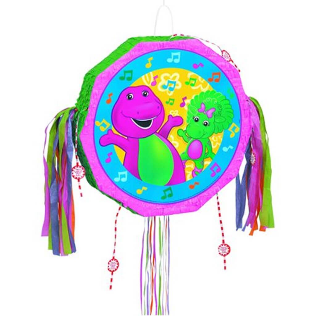 Barney Pull String Pinata 18in x 19in