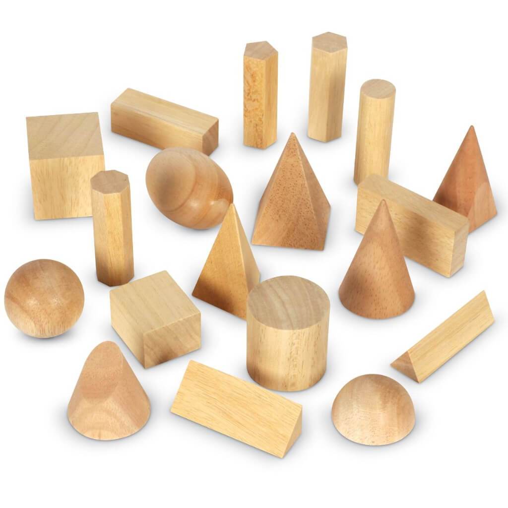 Wooden Geometric Solids Set Of 19