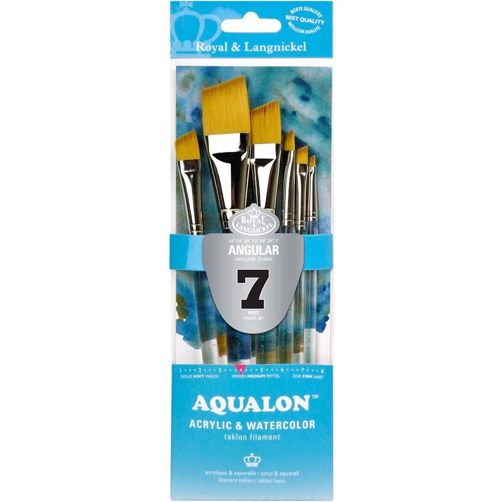 Royal and Langnickel Aqualon Paint Brush SetAngular 7pcs