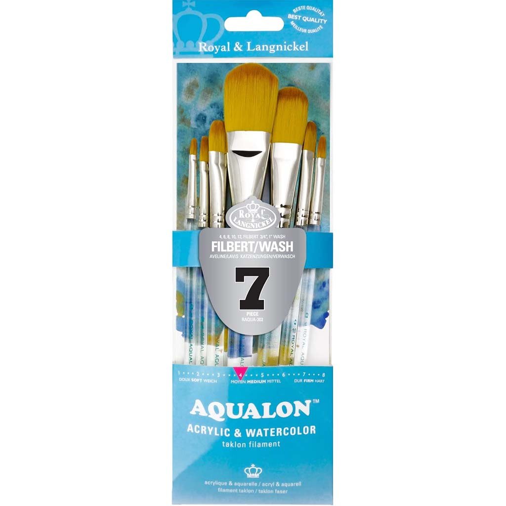 Royal and Langnickel Aqualon Paint Brush SetFilbert 7pcs