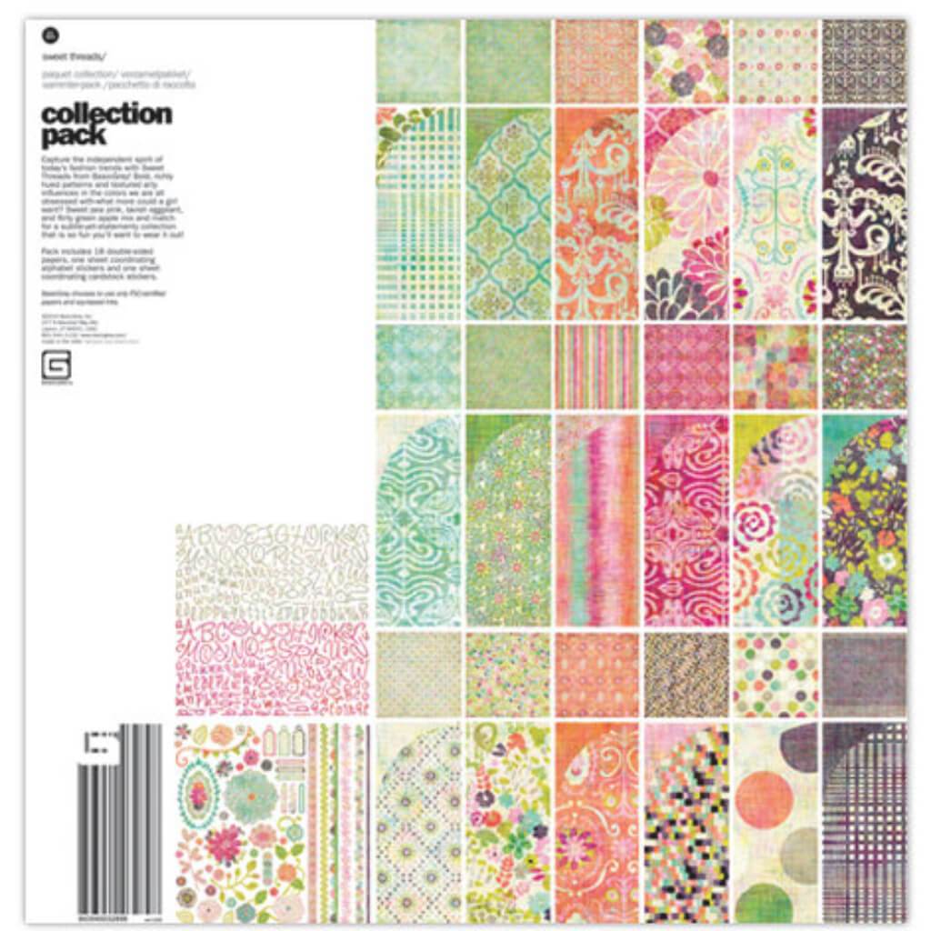 Cardstock Kit Sweet Threads Collection Pack 12X12 