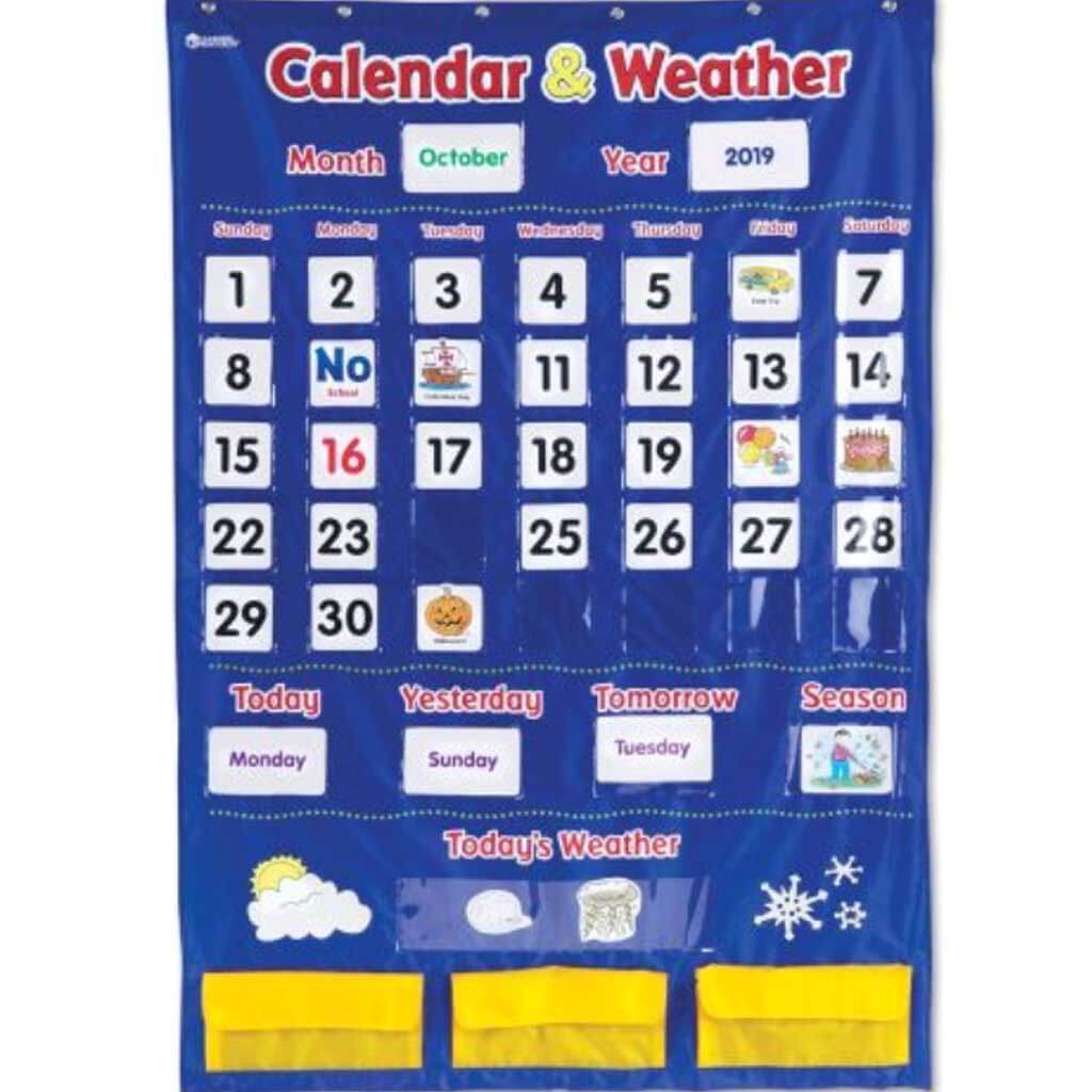 Calendar And Weather Pocket Chart