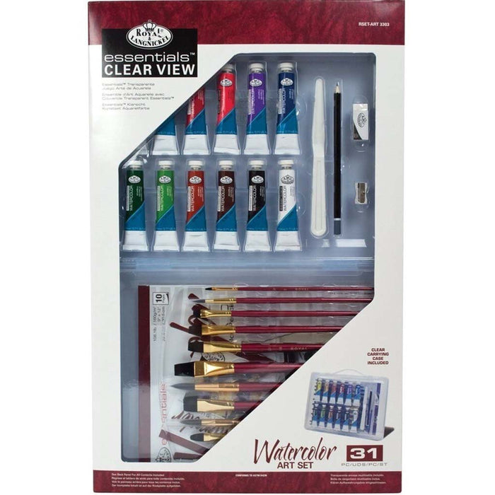 Deluxe Clear View Watercolor Painting Set 31pcs