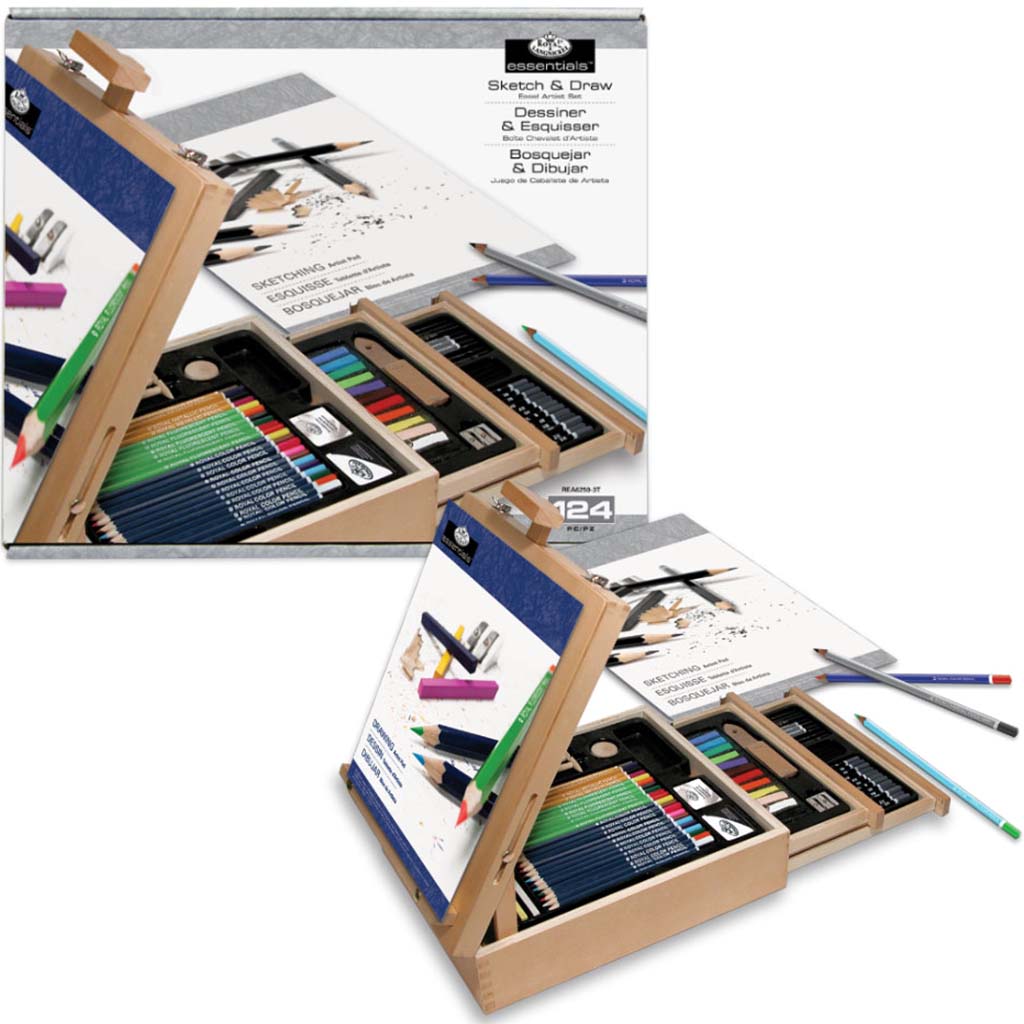 Sketching &amp; Drawing Easel Art Set 124pc