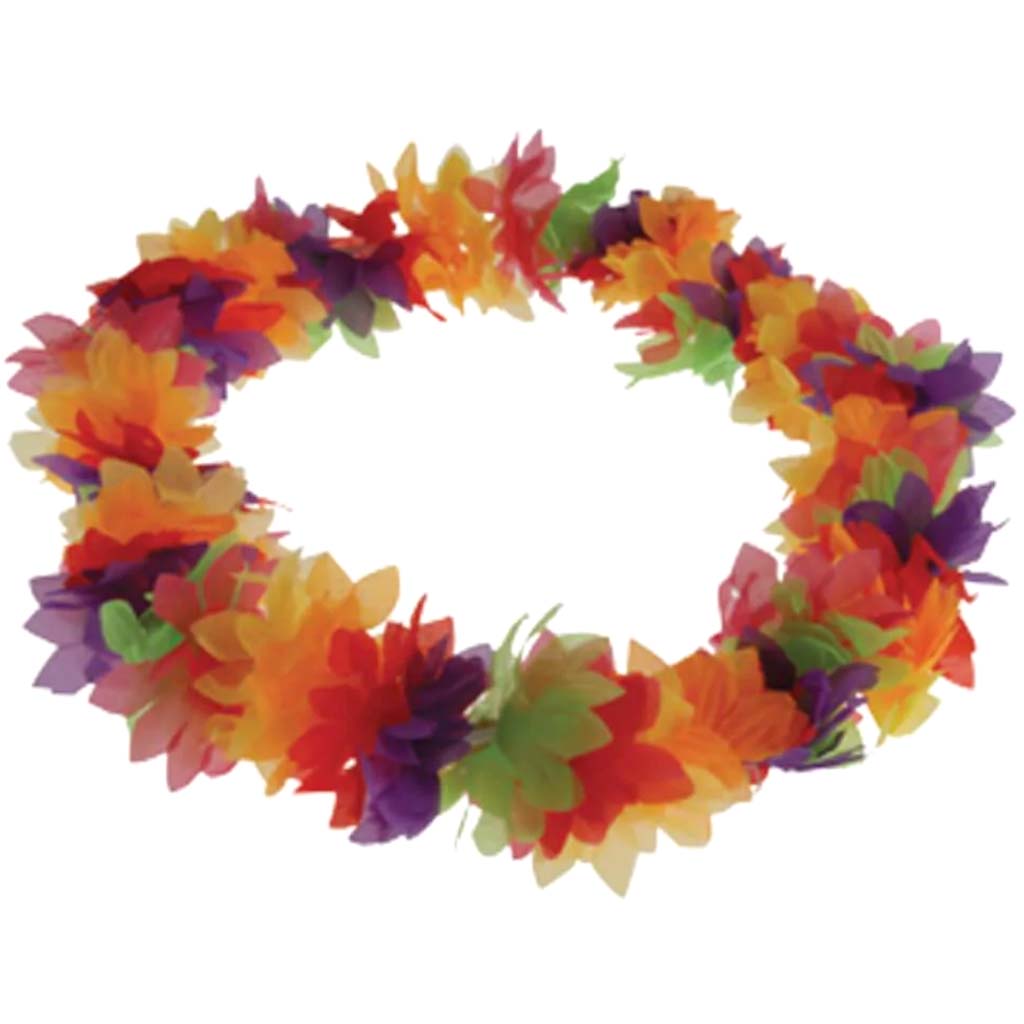 Hawaiian Deluxe Flower Leis Rainbow 