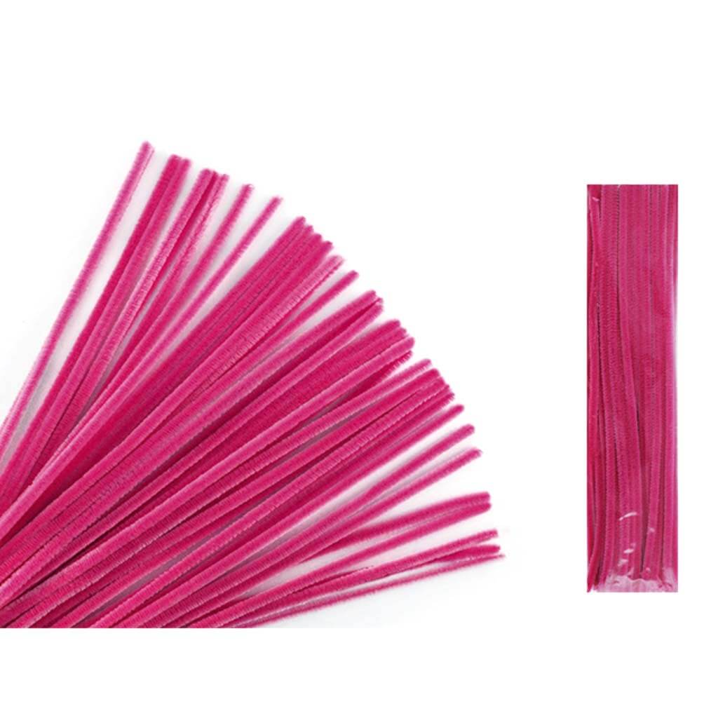 Chenille Stems 6mm x 30cm 40pcs Fuschia