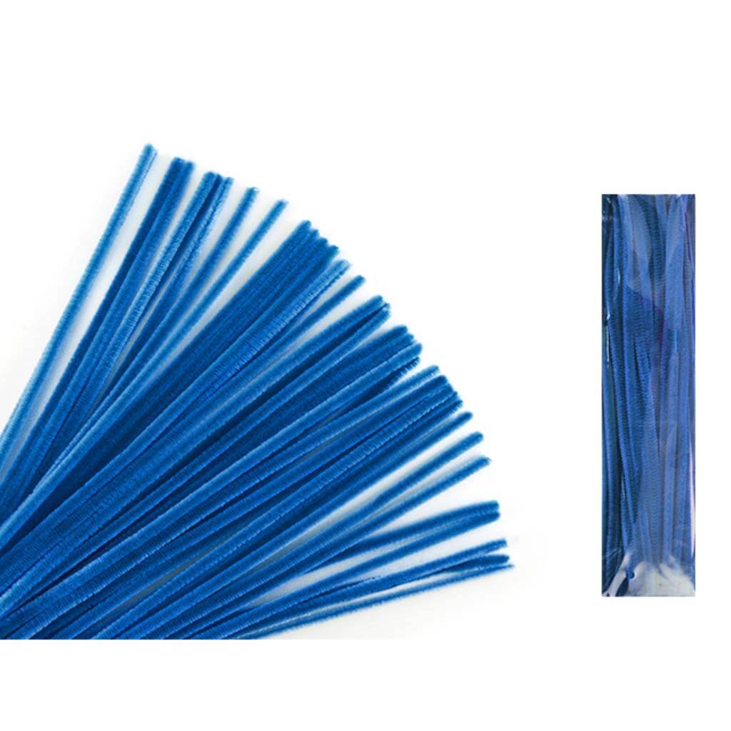 CHENILLE STEMS 6MM X 12IN ROYAL BLUE 