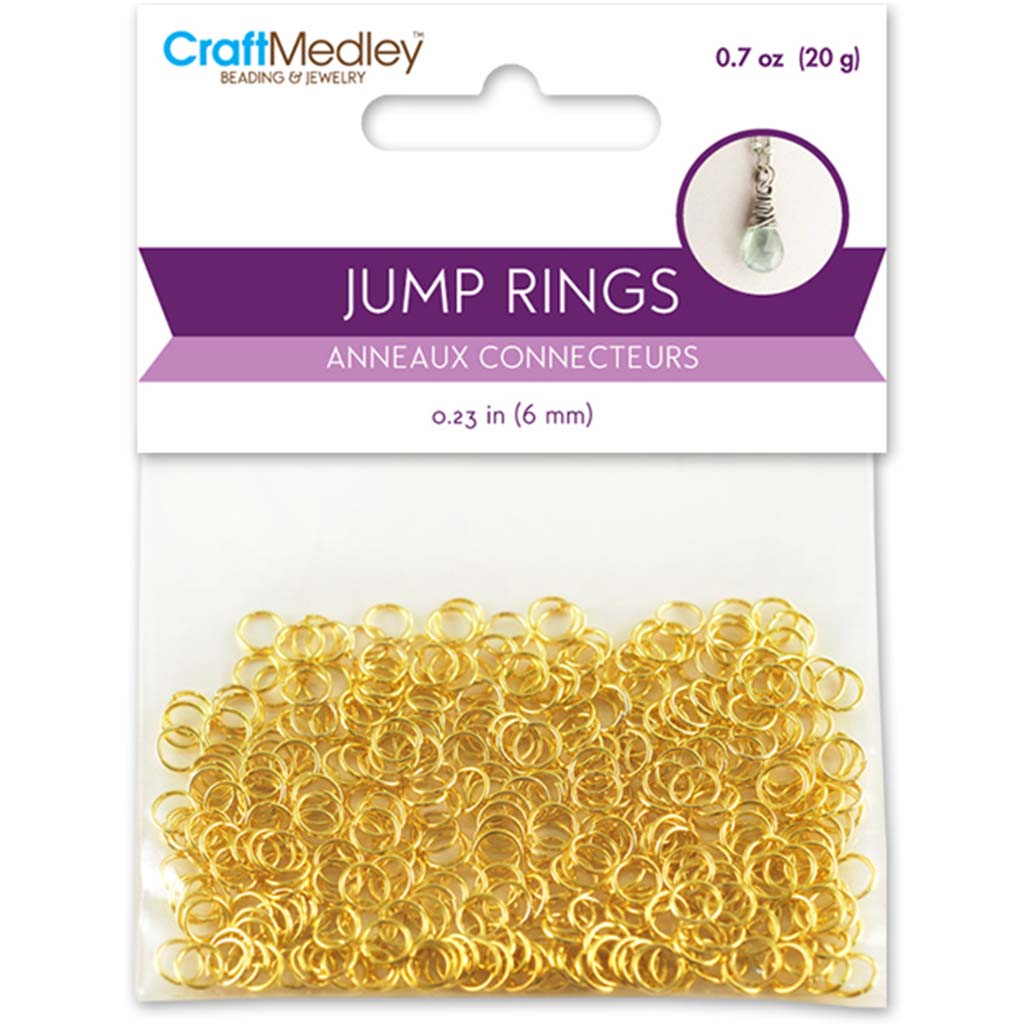 JUMP RING 6MM X350 20GM GOLD J EWELRY FINDINGS GOLD 