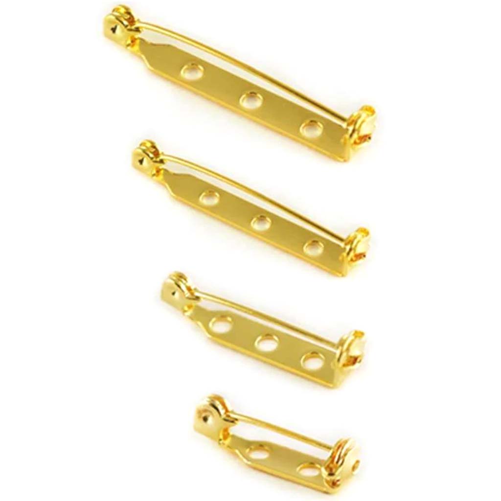 BAR PIN JEWEL BACK W/ CLASP  GOLD 