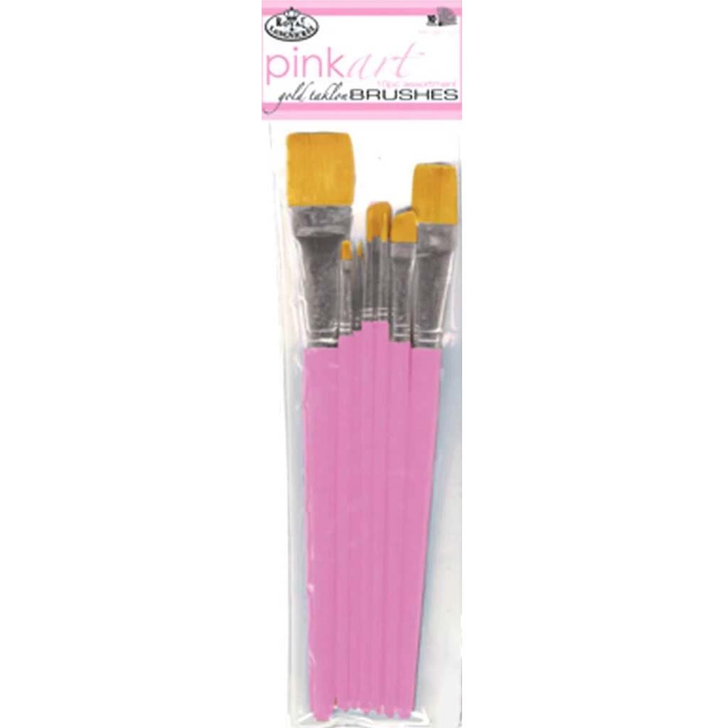 Royal Langnickel Pink Art Golden Taklon Brush 10pcs