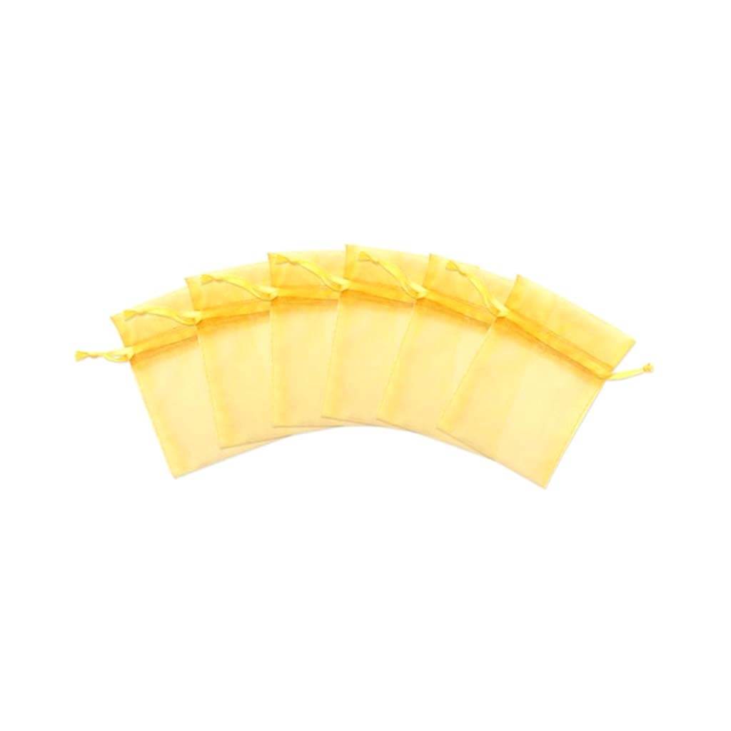 ORGANZA BAGS 3X4 X6 SHEER BRIGHT GOLD 