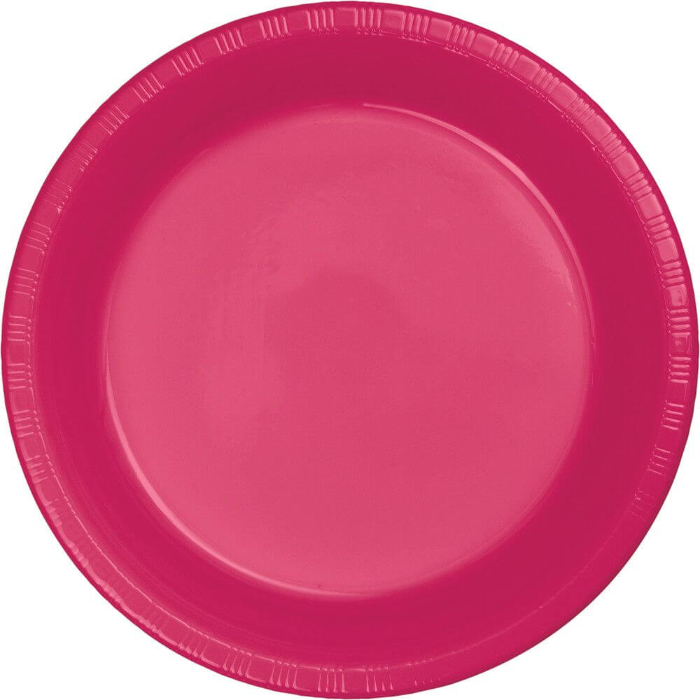 Plastic Dinner Plates 9in 20ct, Hot Magenta 