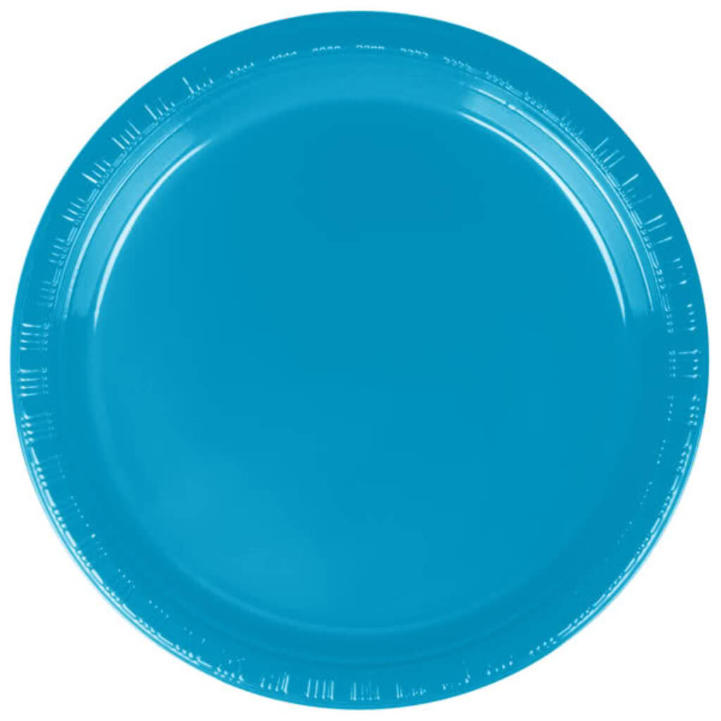 Turquoise Blue Plastic Luncheon Plates 7in 20ct 