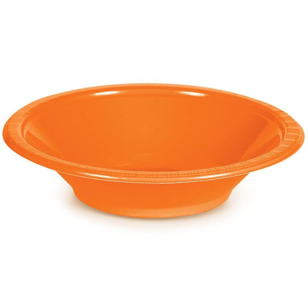 Plastic Bowl 20ct, Sunk Orange 