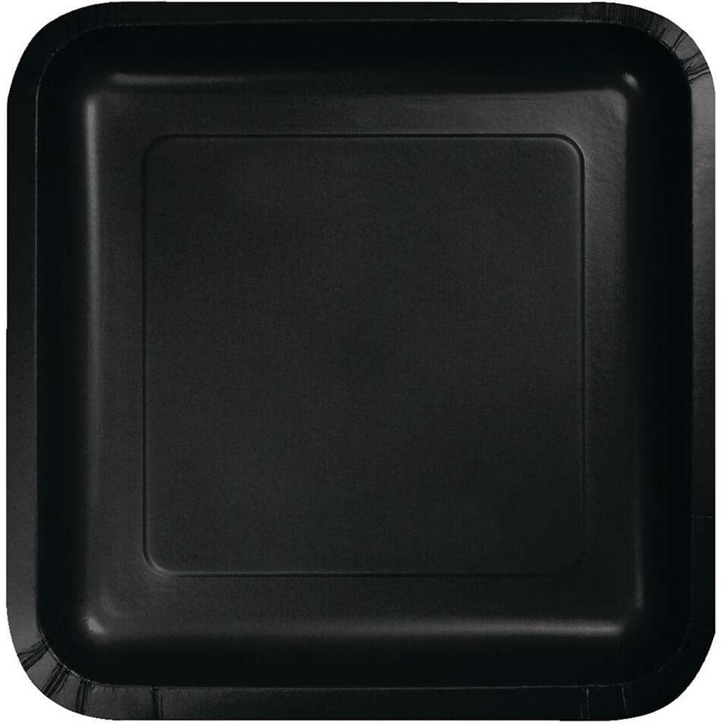 Black Velvet Square Paper Lunch Plates 7in 18ct 