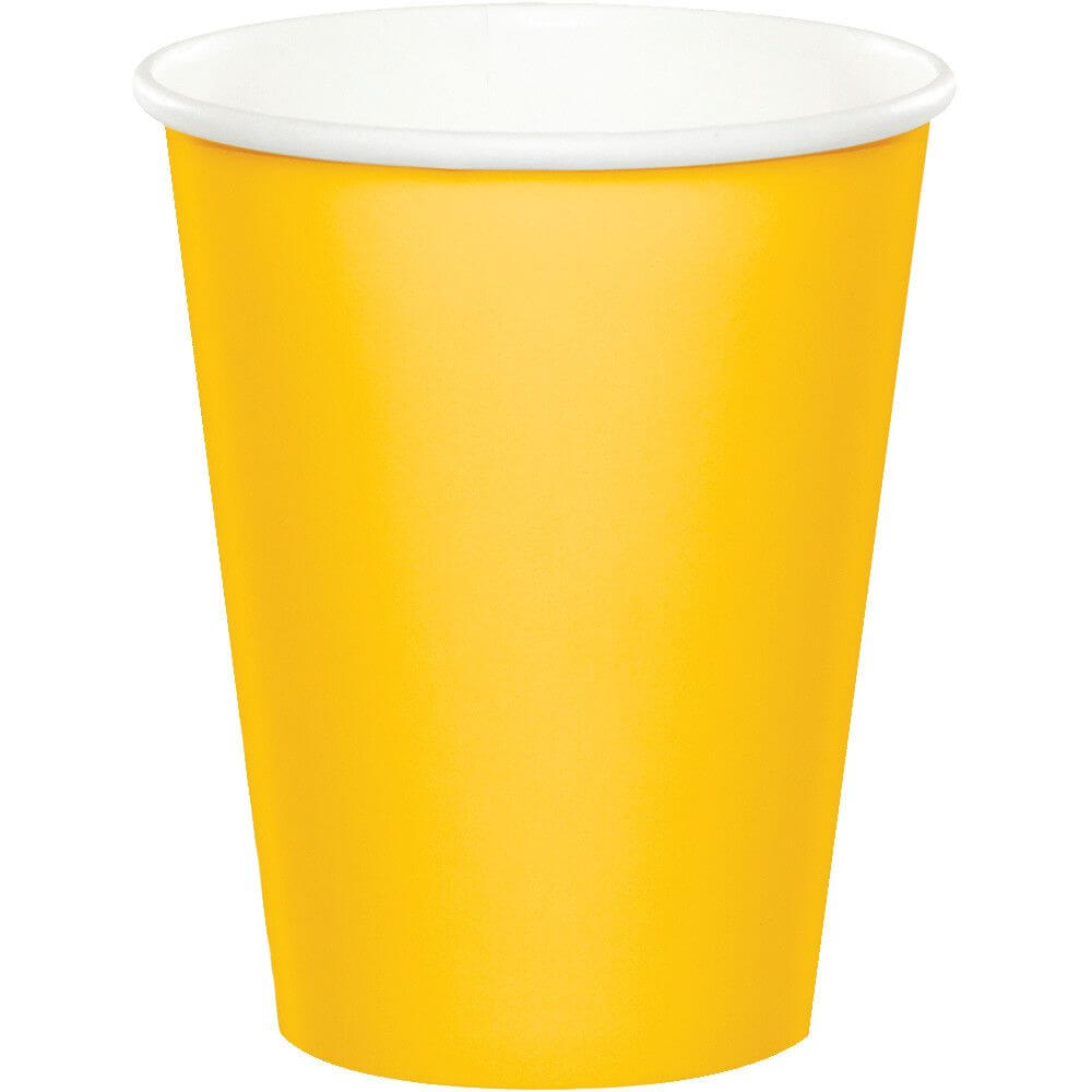 Hot/Cold Cups 9oz 24ct, School Bus Yellow 