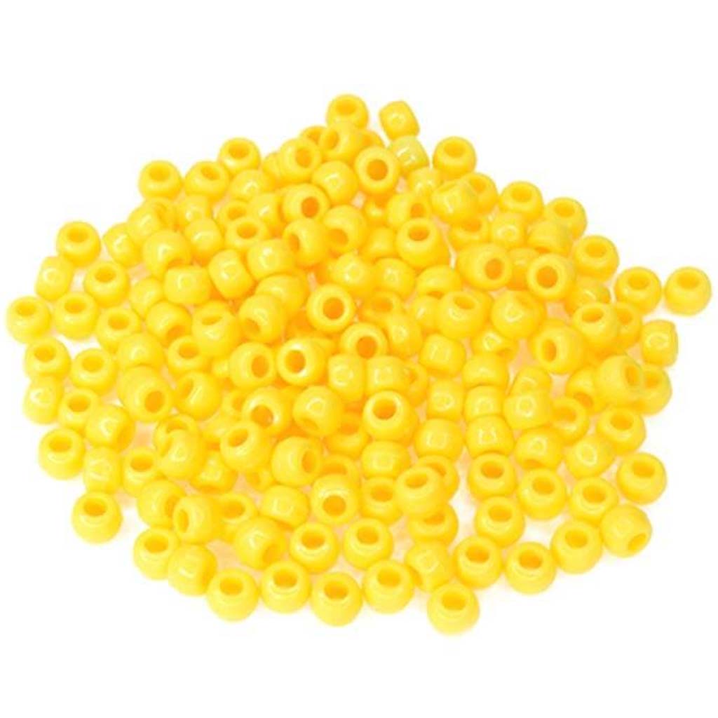 Pony Beads: 9mmx6mm Barrel Standard x175 F) Yellow 