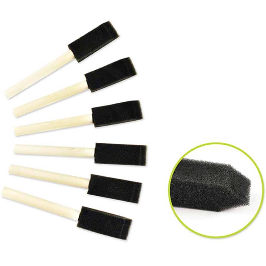 SPONGE BRUSH 1IN WITH WOOD HAN DLE COLOR FACTORY 