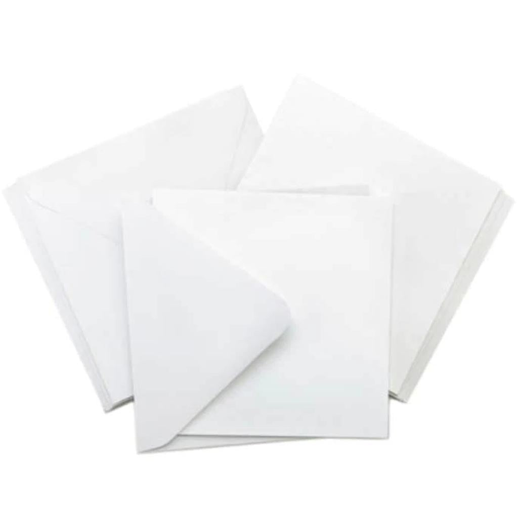 CARD ENVELOPE SET 14X14CM WHITE 