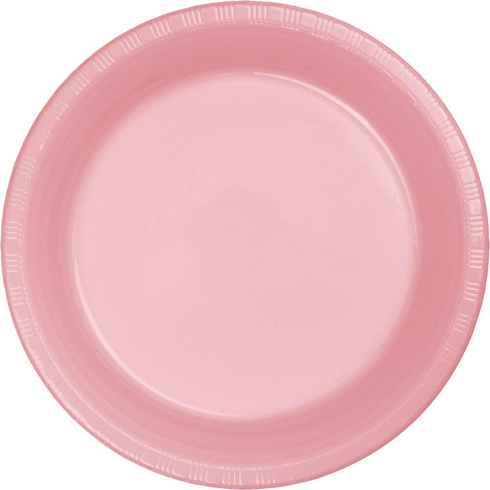 Plastic Dinner Plates 9in 20ct, Classic Pink 