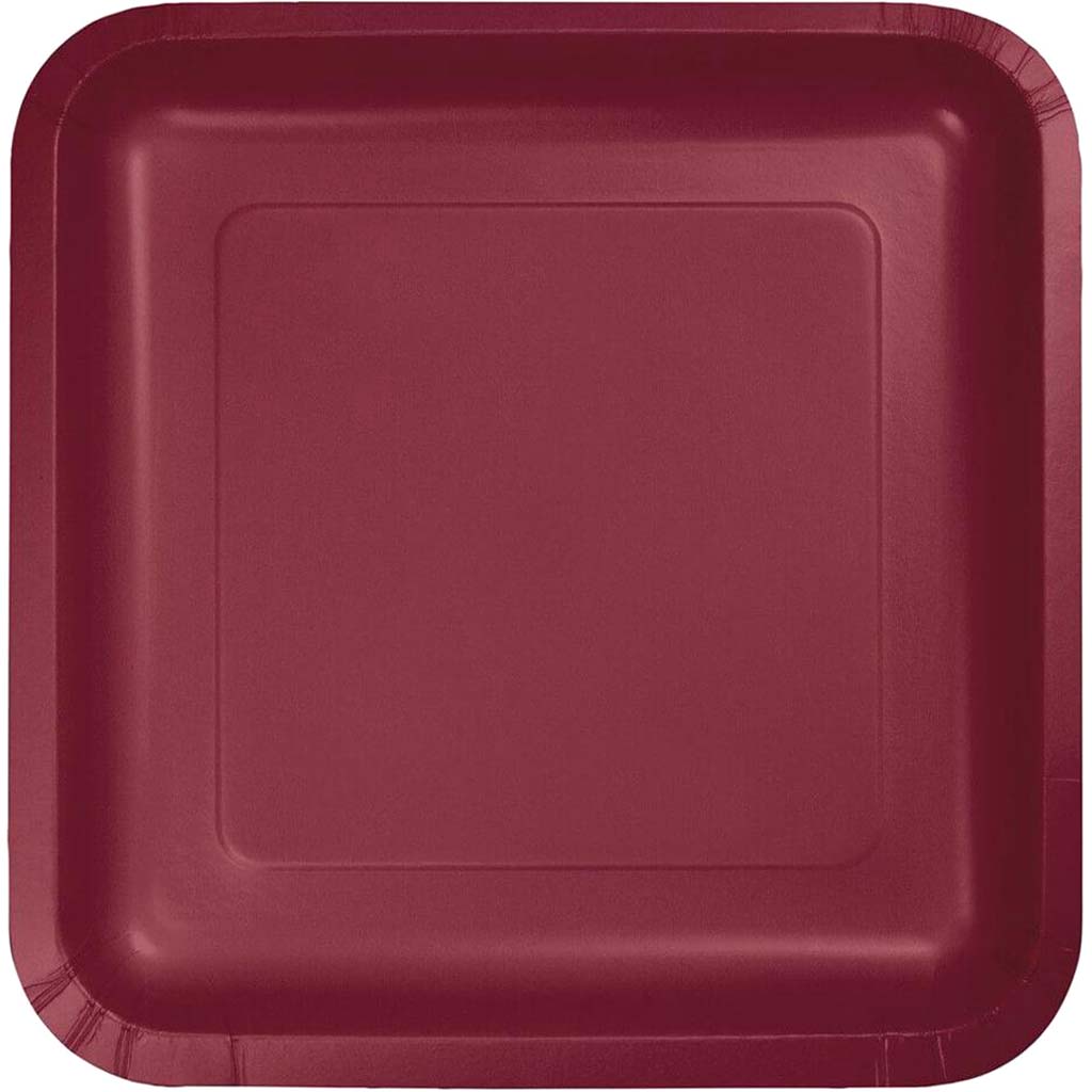 Burgundy Paper Dinner Plates 9in 18ct 