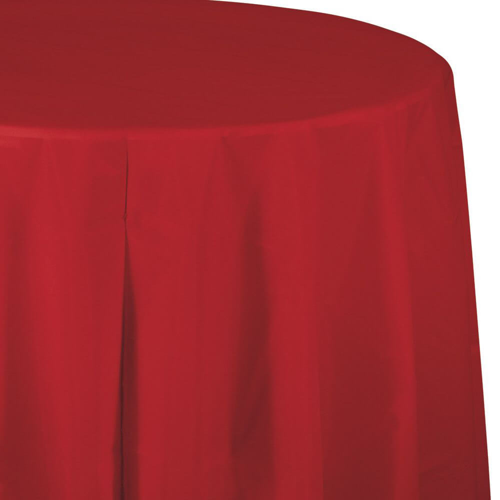 Classic Red Plastic Table Cover 82in 