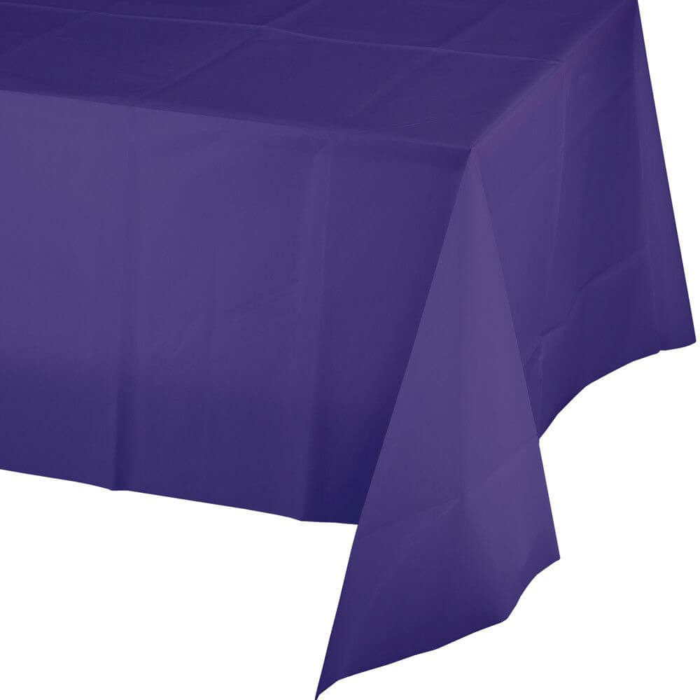 Plastic Rectangular Tablecover 54in x 108in, Purple 