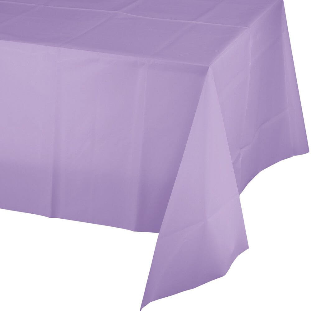 Plastic Rectangular Tablecover 54in x 108in, Luscious Lavender 