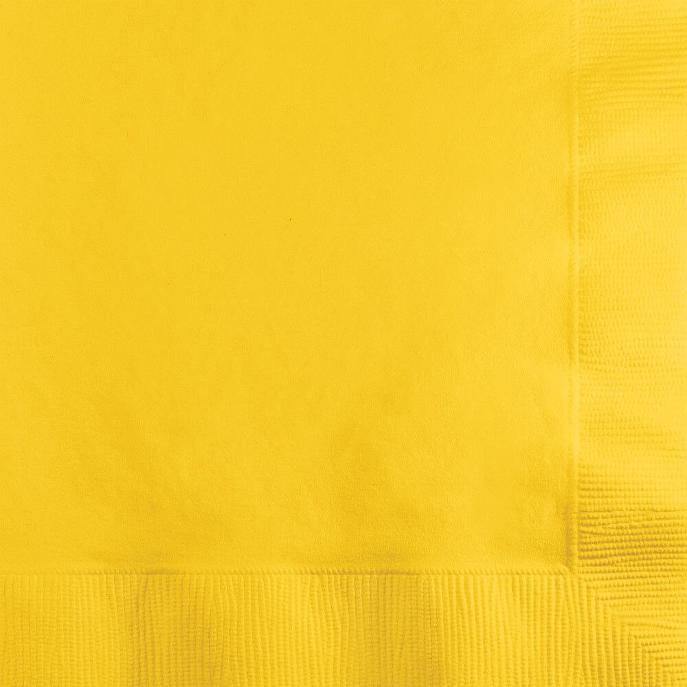 Beverage Napkins 3ply 50ct, School Bus Yellow 