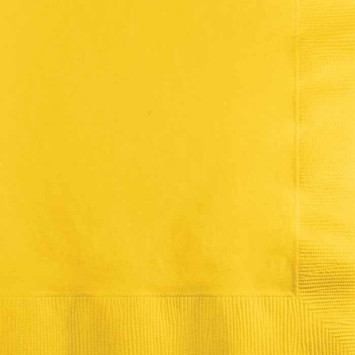 Beverage Napkins 3ply 50ct, School Bus Yellow 
