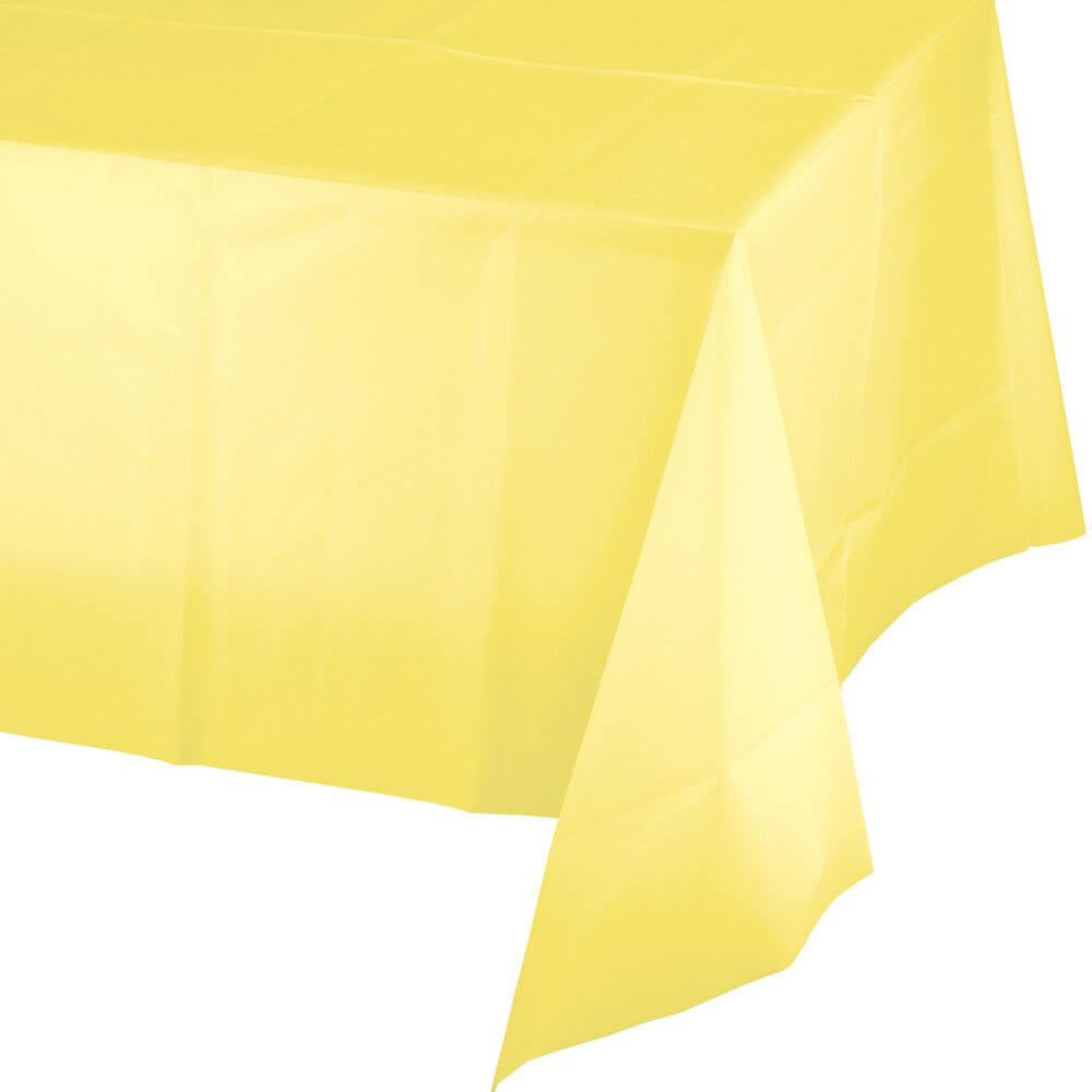 Plastic Rectangular Tablecover 54in x 108in, Mimosa Yellow 