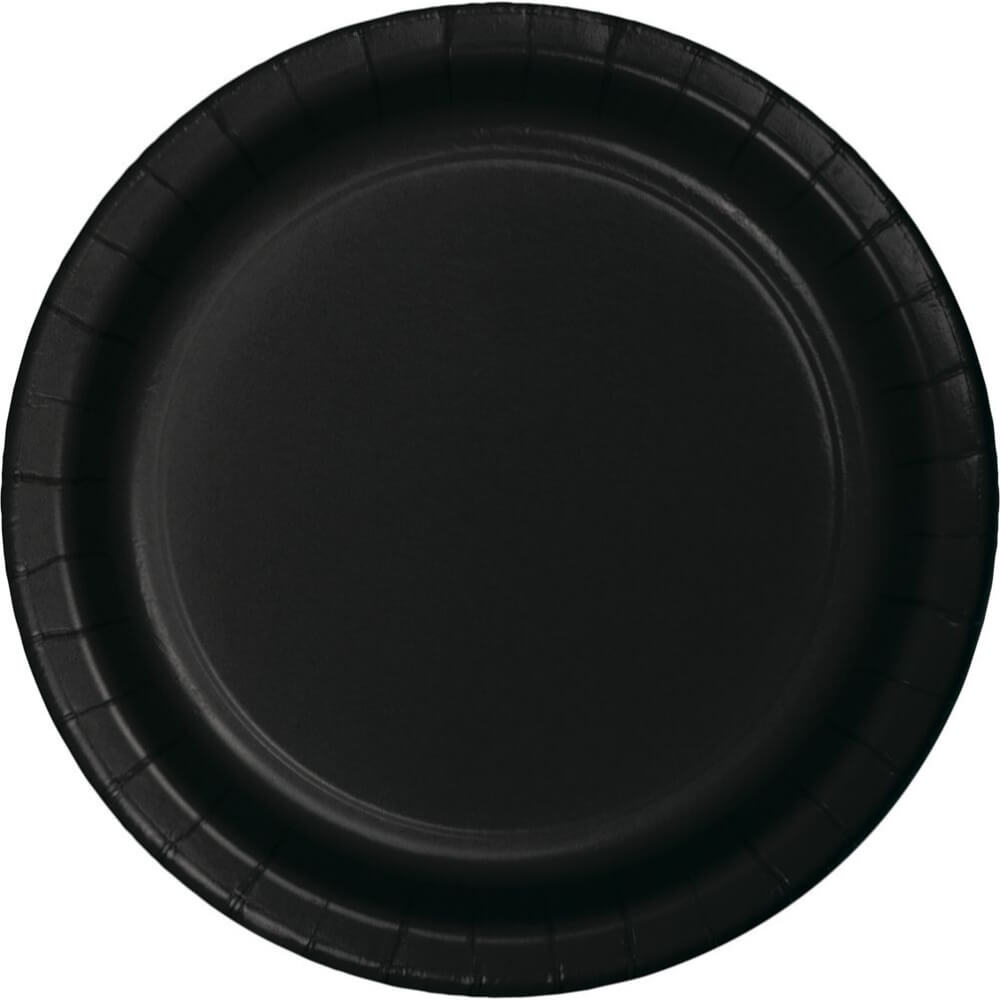 Black Velvet Paper Lunch Plates 7in 75ct 