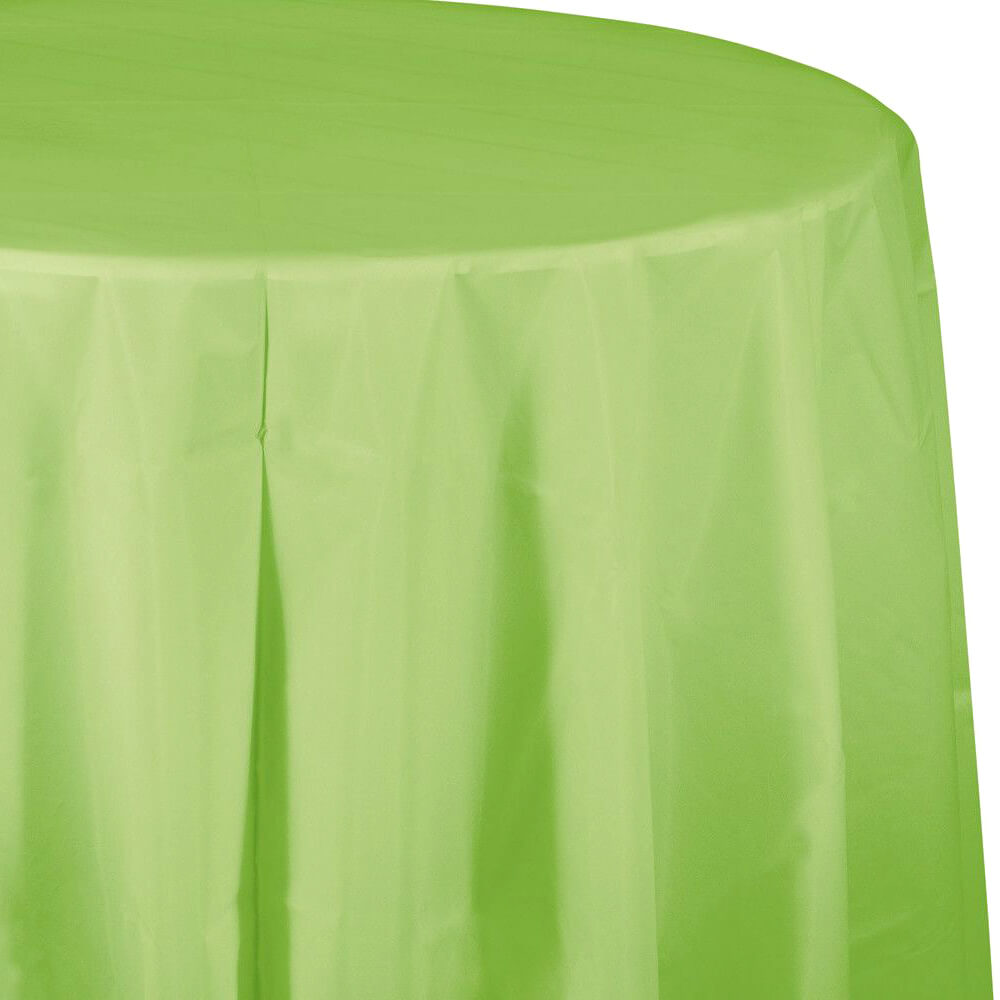 Pistachio Plastic Round Tablecover 82in, 