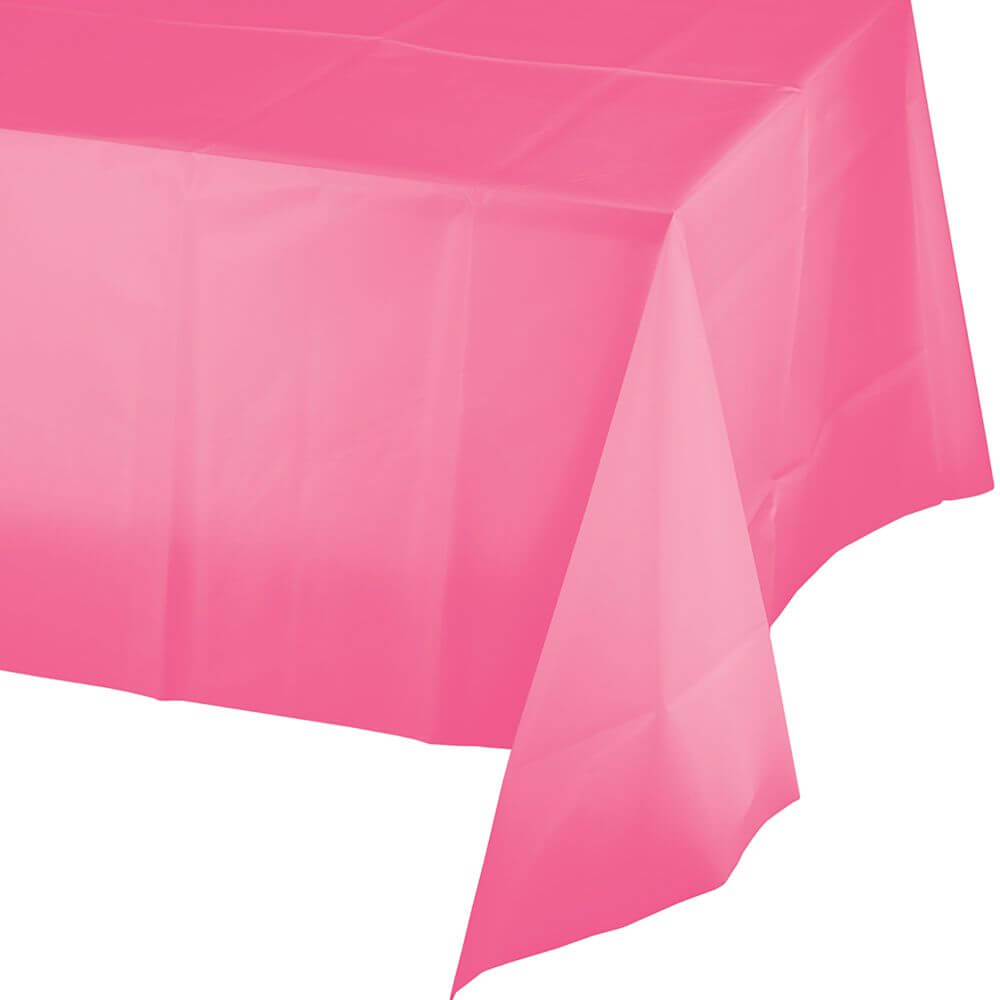 Plastic Rectangular Tablecover 54in x 108in, Candy Pink 