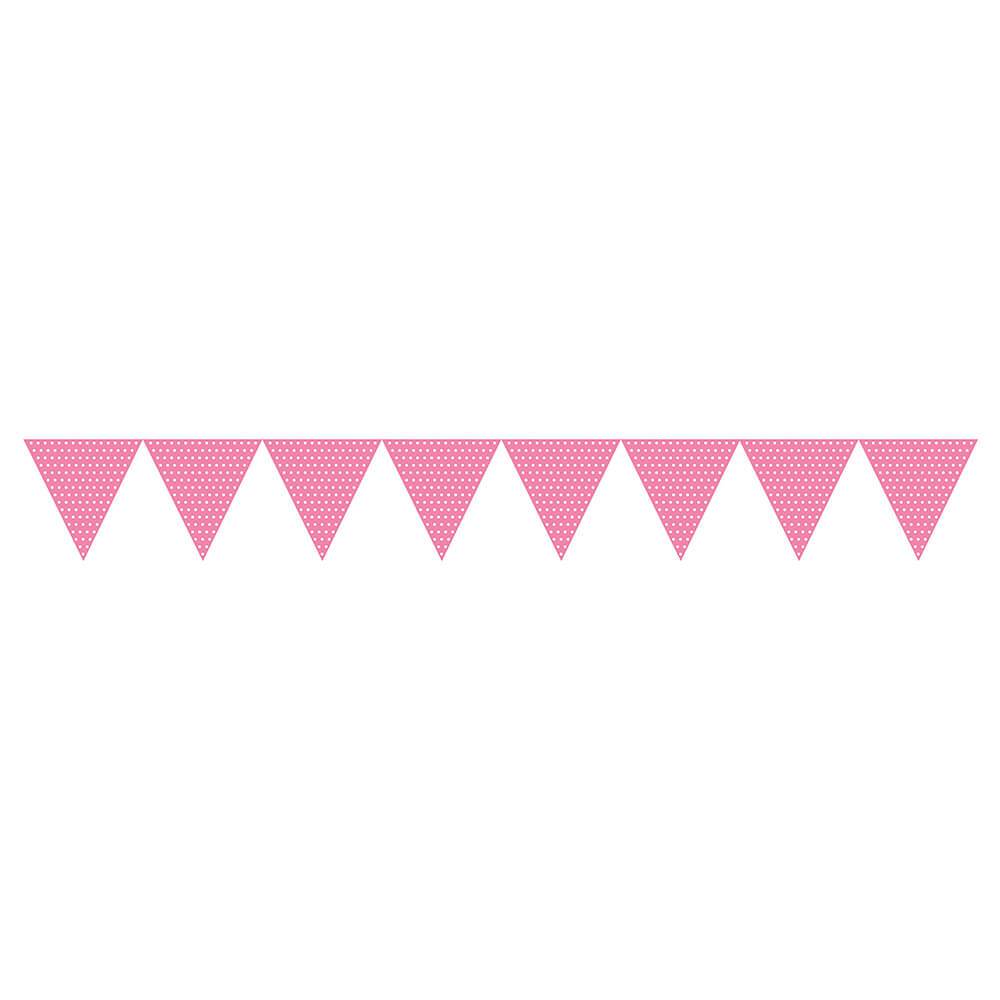 Paper Banner Pink With Dots 