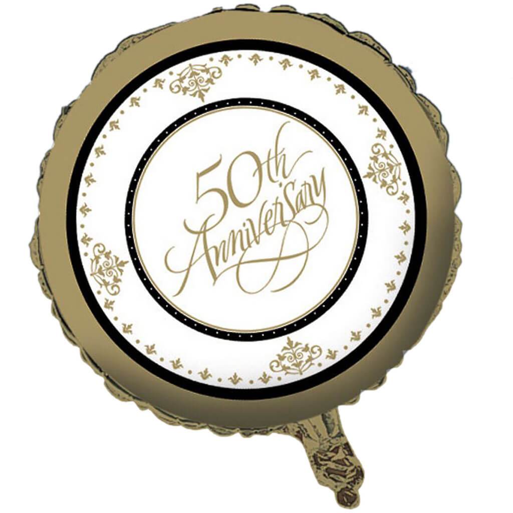 Stafford Gold 50th Anniversary Foil Balloon, 18in