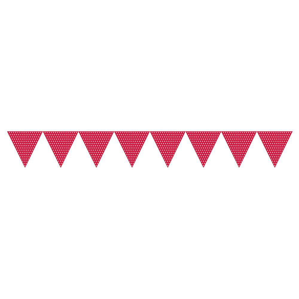 Jointed Banner With Dots Red 