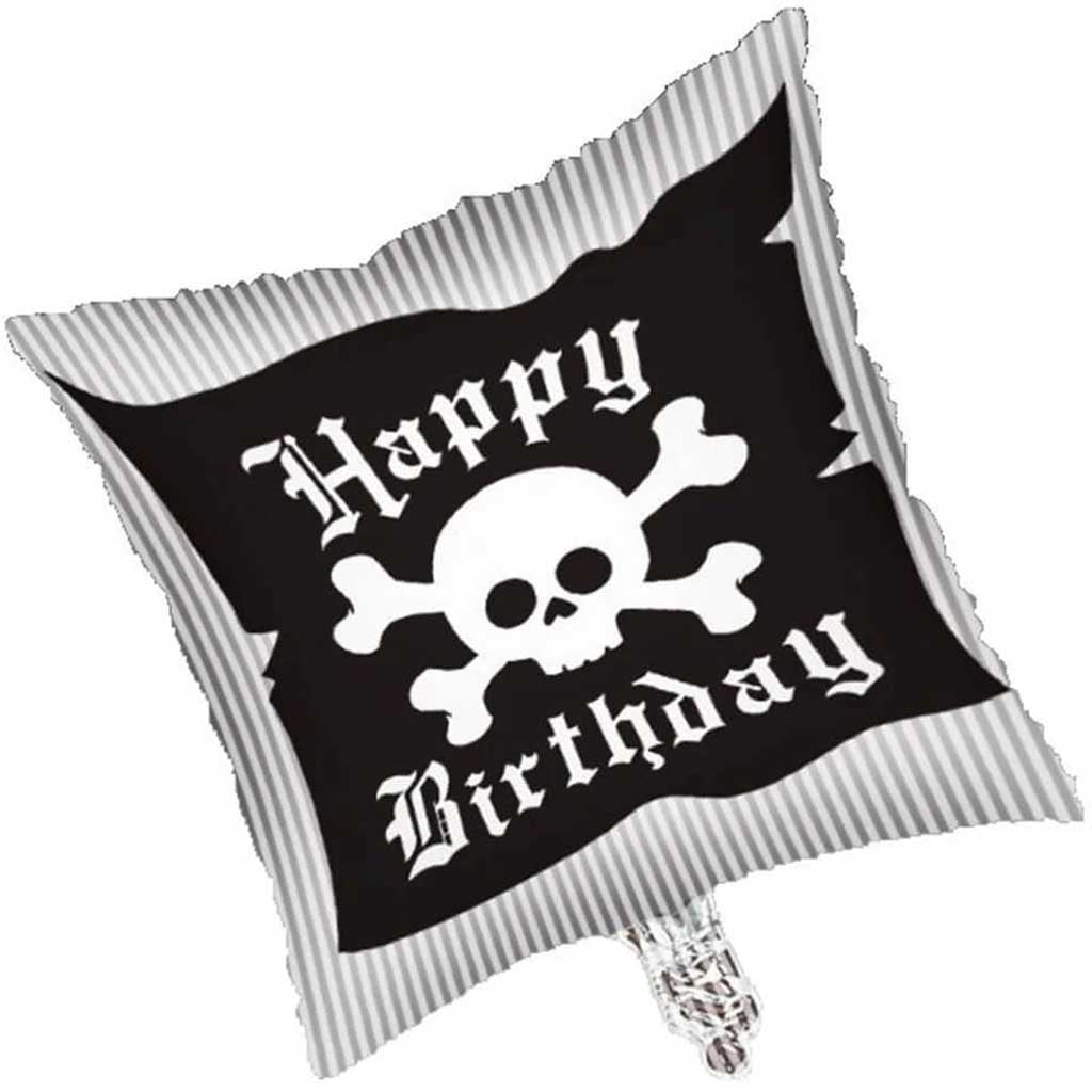 Pirate Party Happy Birthday, Foil Balloon Square 18 inch 