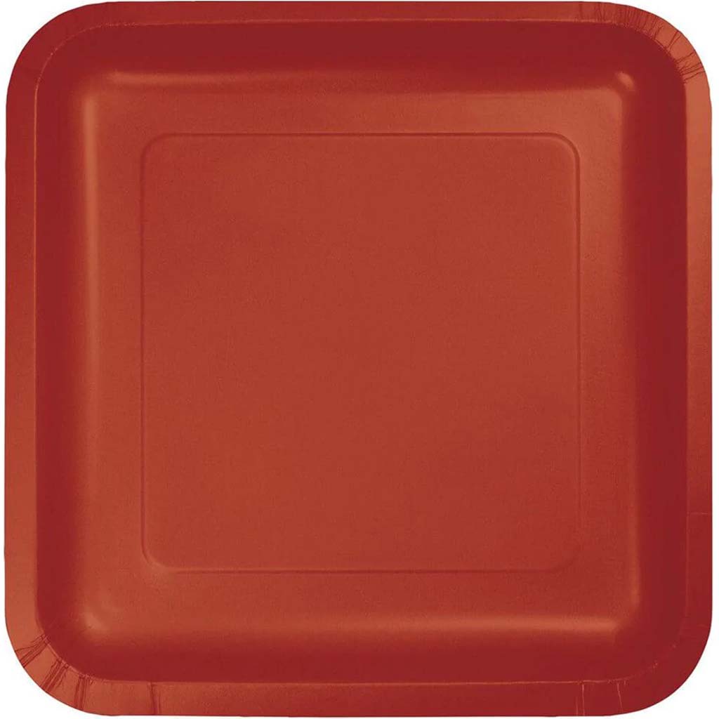 Brick Paper Plates Square 7in 18ct, 