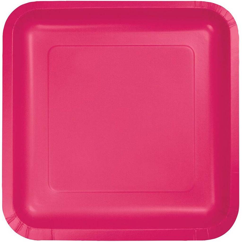 Paper Dinner Plates 9in 18ct, Hot Magenta 