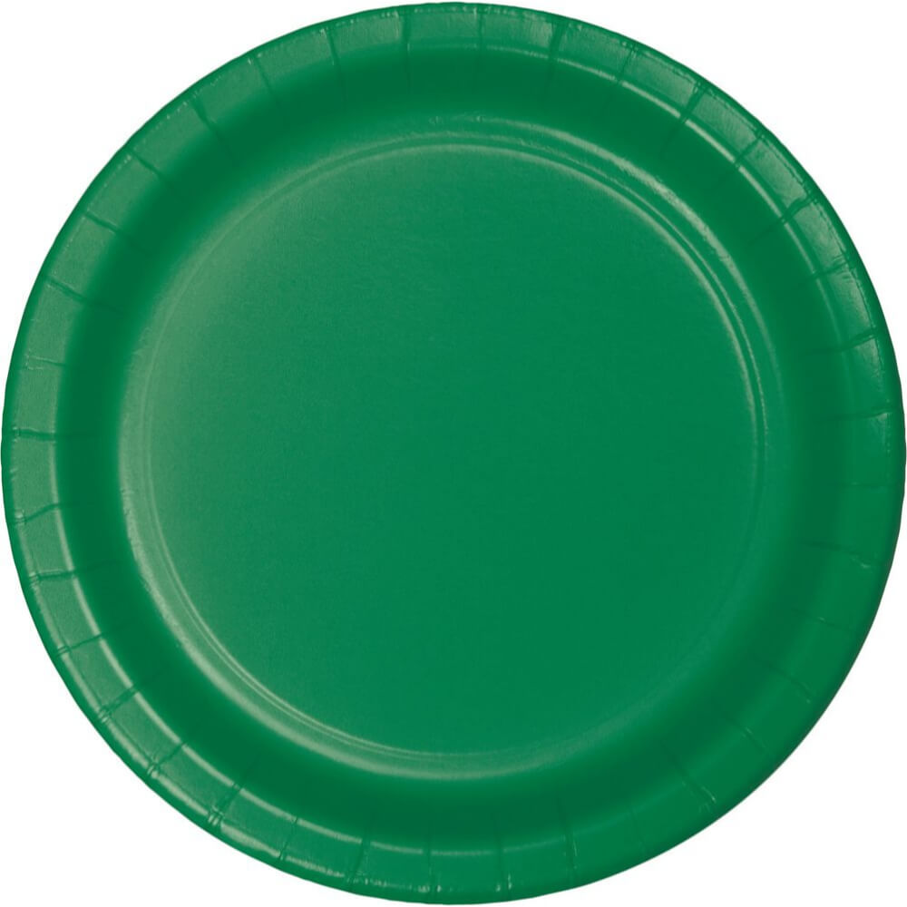 Emerald Green Round Paper Plates 7in 75ct 