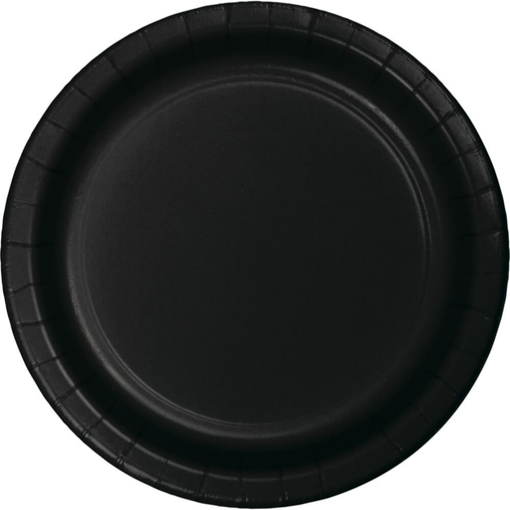 Black Velvet Paper Dinner Plates 9in 75ct 