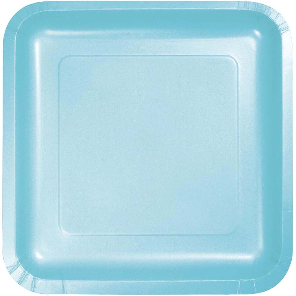 Pastel Blue Paper Dinner Plates 9in 18ct, 