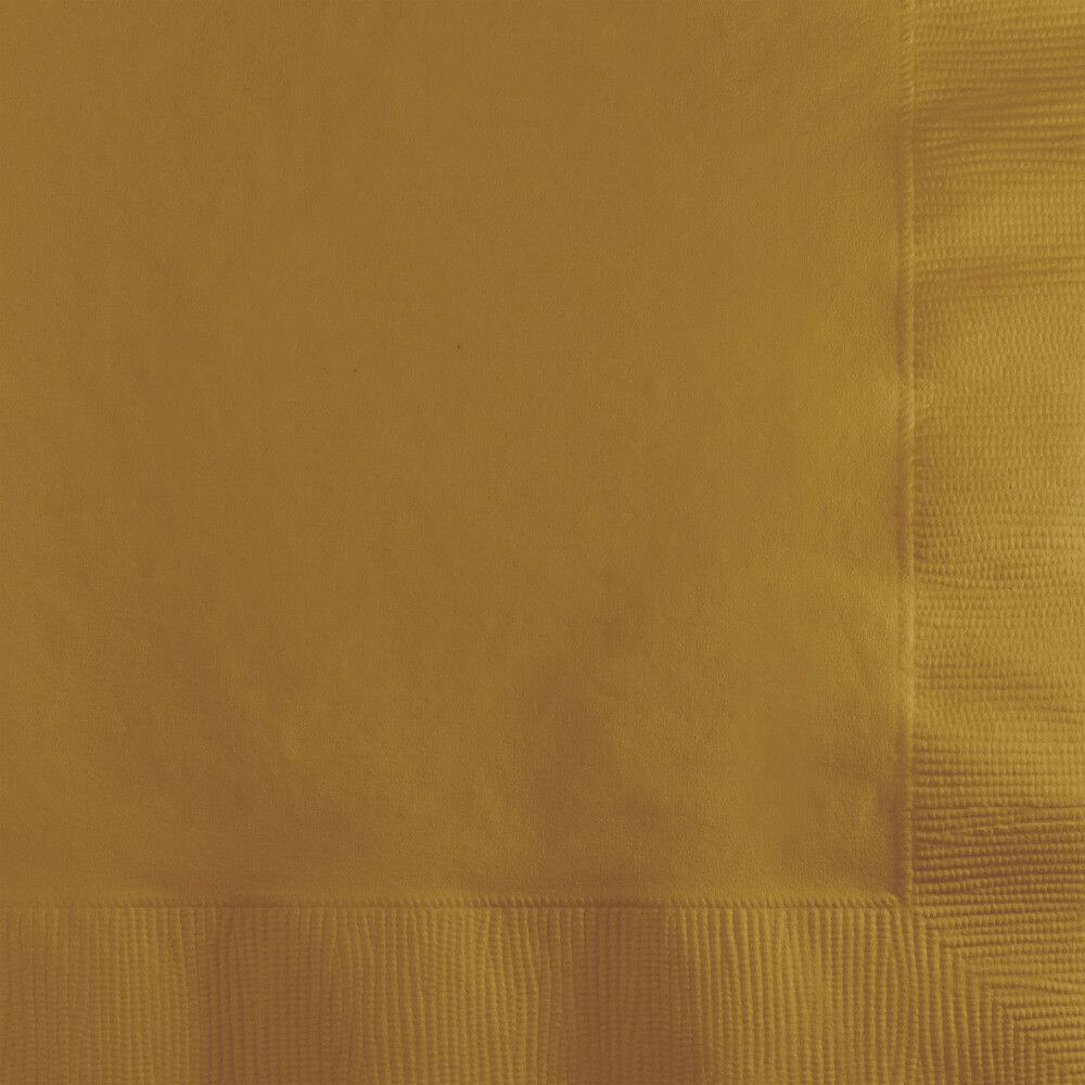 Glittering Gold Beverage Napkins 3Ply 50ct 