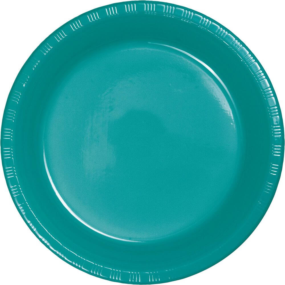 Plastic Plates 7in 20ct, Teal 