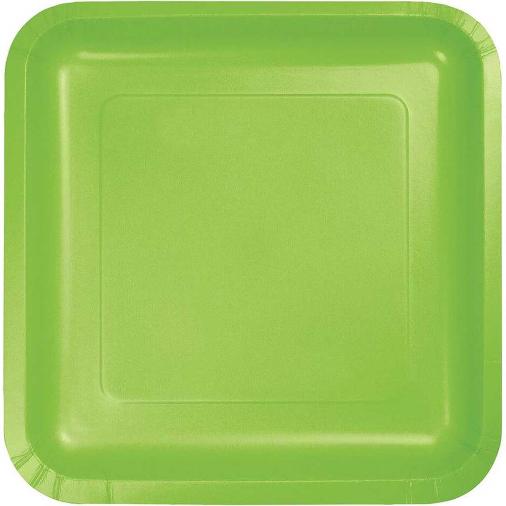 Fresh Lime Paper Dinner Plates 9in 18ct 