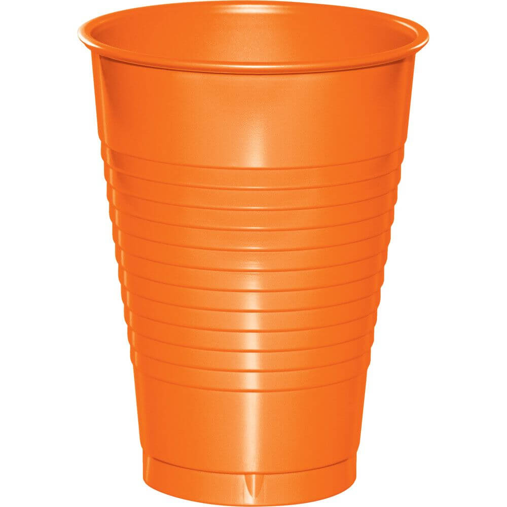 Plastic Cups 12oz 20ct, Sunkissed Orange 